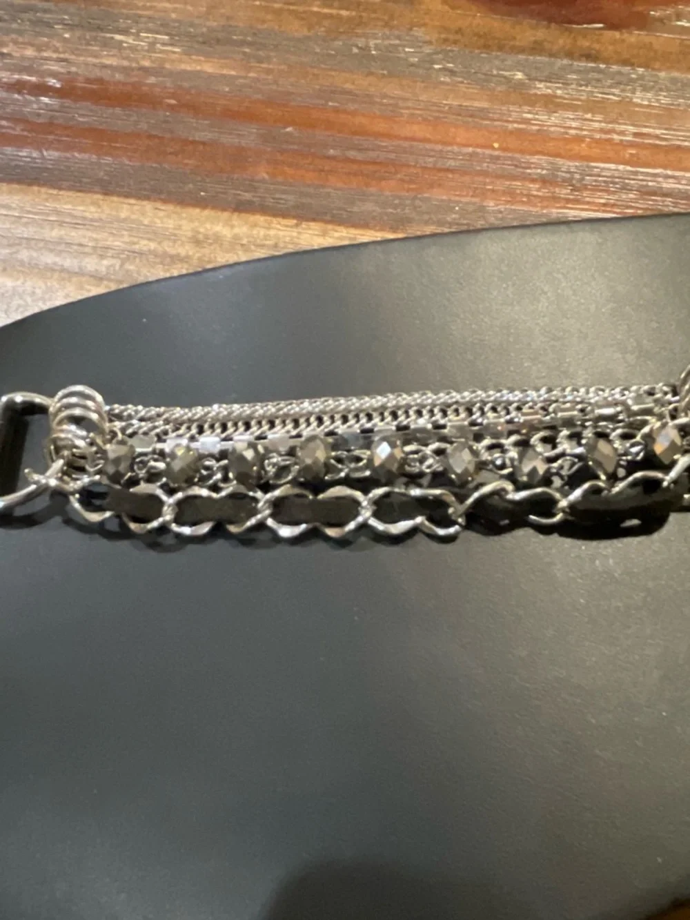 Black and Silver Chain Bracelet - Women's Fashion Accessory